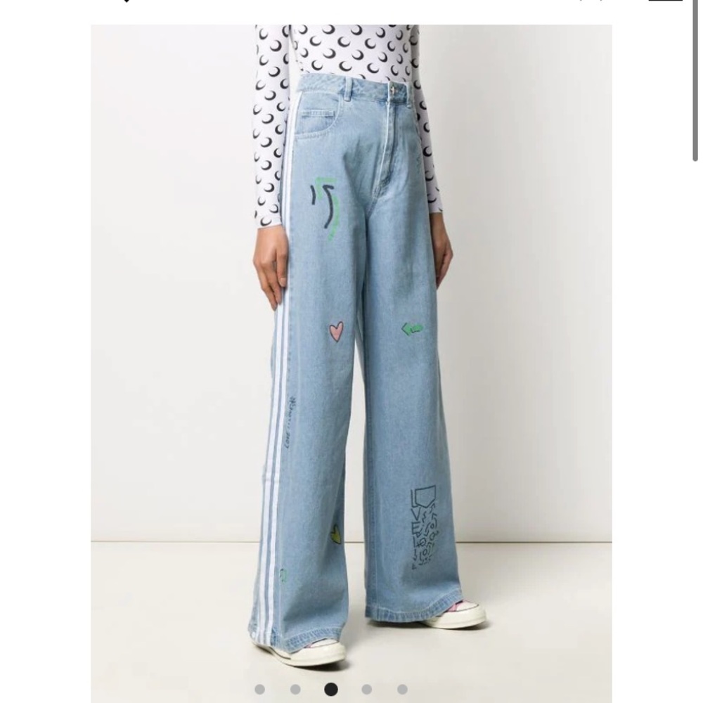 Adidas wide leg jeans